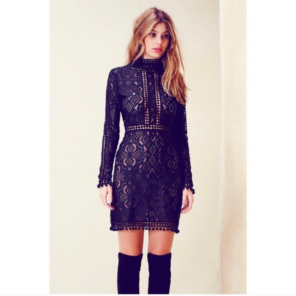 💕 For Love And Lemons Pom Pom Mini Dress